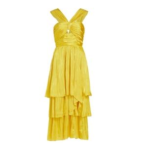 NWT Cinq à Sept Yellow High Low Dress - Size 14